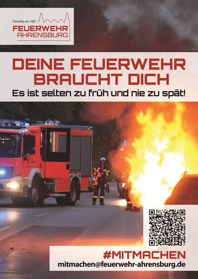 Plakat Deine Feuerwehr braucht Dich!